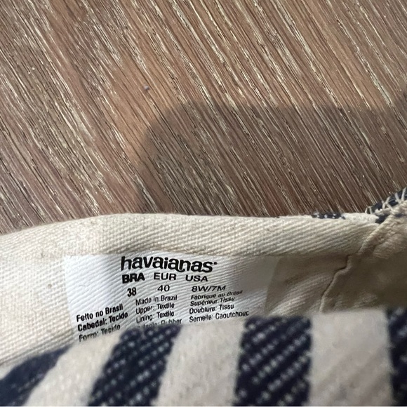 Havaianas, Navy Blue stripes Origine Relax II Espadrille women’s size 8 - Picture 5 of 5